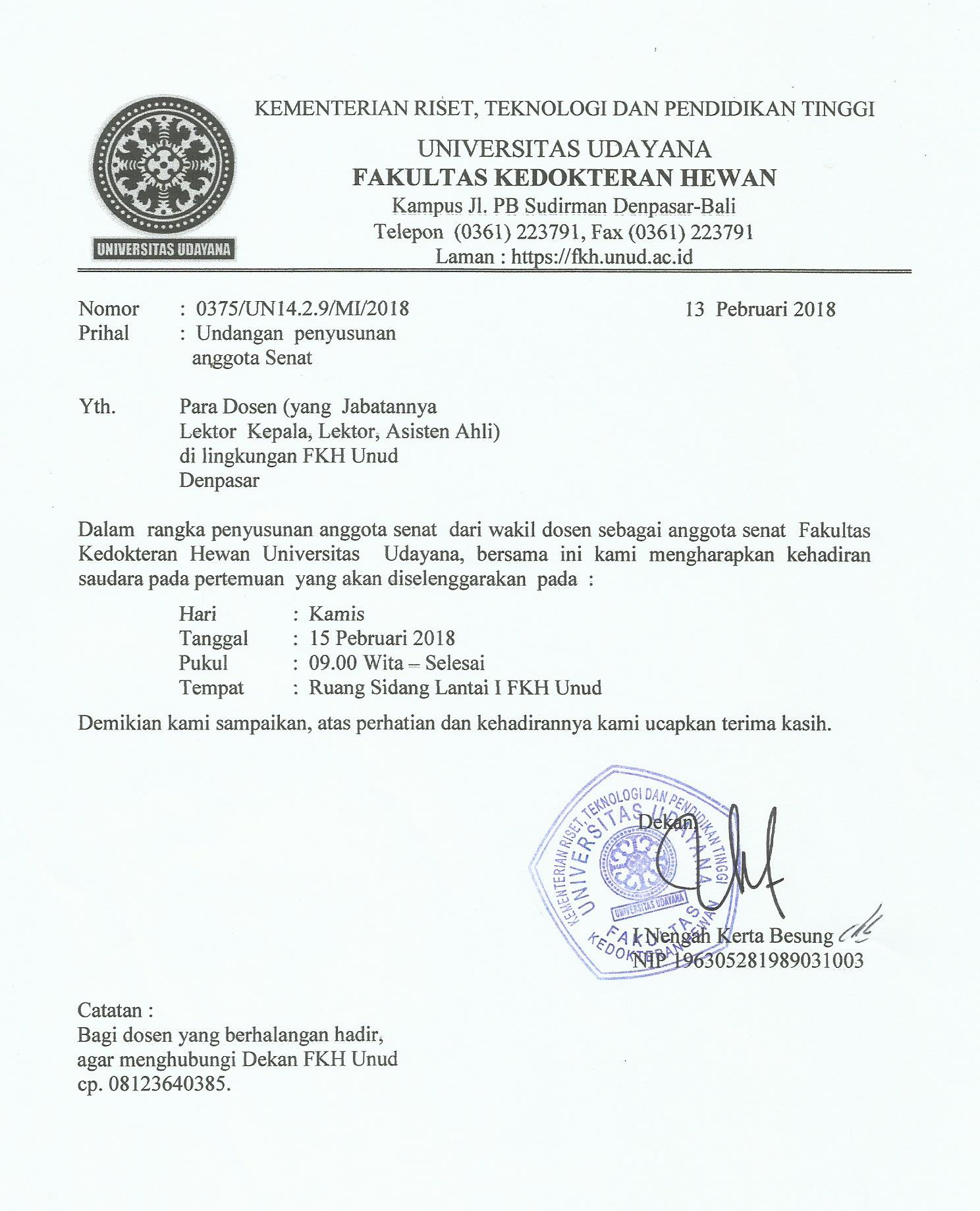 Udayana University | FACULTY OF VETERINARY MEDICINE UDAYANA UNIVERSITY